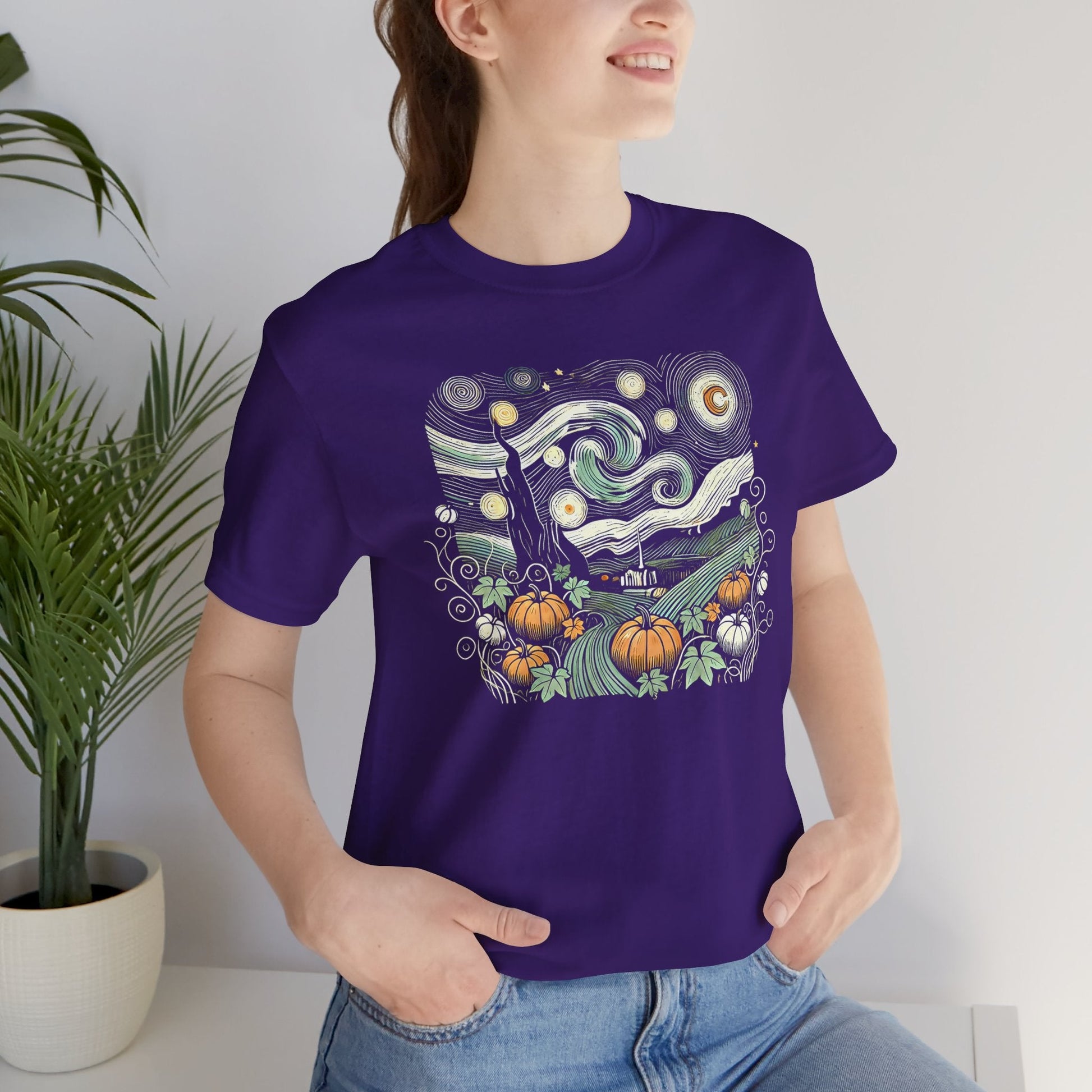Starry Night Pumpkins Tee - WhimsyInkWear
