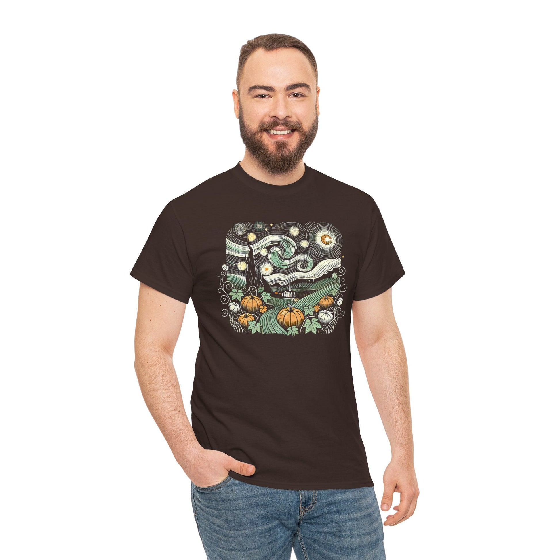 Starry Night Pumpkins Tee - WhimsyInkWear